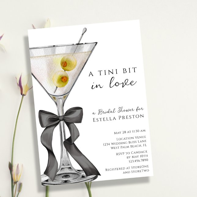 En liten smula kärlek Smutsig Martini Bröllopsfest Inbjudningar (Skapare uppladdad)