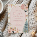 En liten snöflake Rosa Winter Baby Shower Inbjudningar<br><div class="desc">Det här är en liten snöflinga på väg! Elegant Rosa Blåstödsinbjudan för babyskor för !</div>