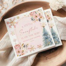 En liten snöflake Rosa Winter Baby Shower