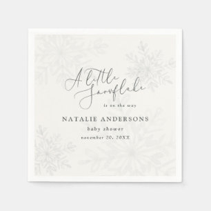 En liten snöflammande babydusch party pappersservett