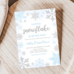 En liten snöflammande blå babystövel inbjudningar<br><div class="desc">Välkomna din lilla med vår hjärtslitande pojk- och babybojinbjudan utskrivbar. Anpassa för att  glädjen med dina kära! BS538</div>