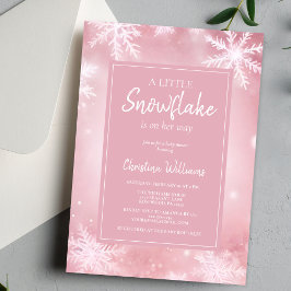 En liten snöflammande flicka Babydusch Inbjudningar