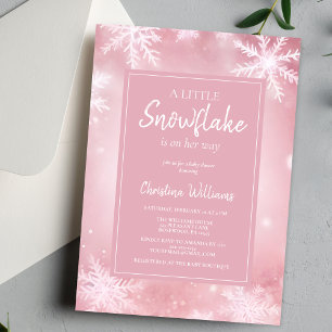En liten snöflammande flicka Babydusch Inbjudningar