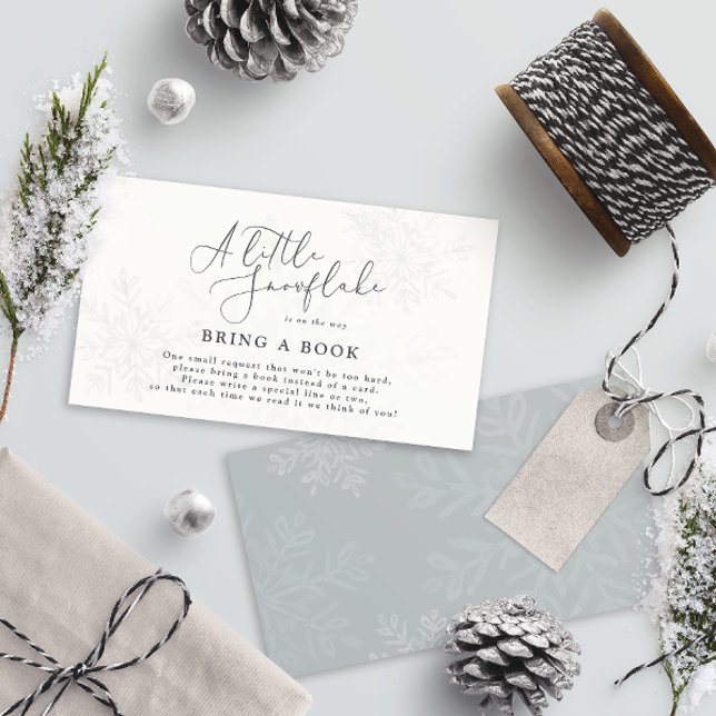 En liten snöflammande vinterbabydusch för med sig  visitkort (Skapare uppladdad)