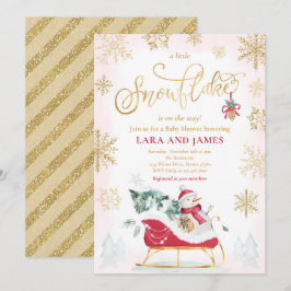 En liten snöflinga är på väg att bli babyskabruk  inbjudningar