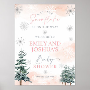 En liten snöflinga är på väg att poster