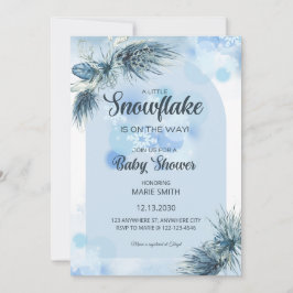 En liten snöflinga är på väg Baby Shower Inbjudningar