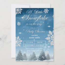 En liten snöflinga är på väg Baby Shower Inbjudningar