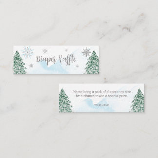 En liten snöflinga Baby Diaper Raffle Mini Visitkort
