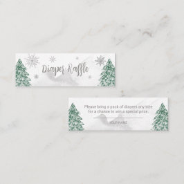 En liten snöflinga Baby Diaper Raffle Mini Visitkort