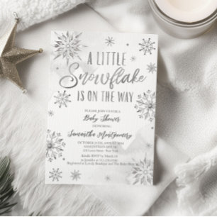 En liten snöflinga Baby Shower Budget Inbjudan