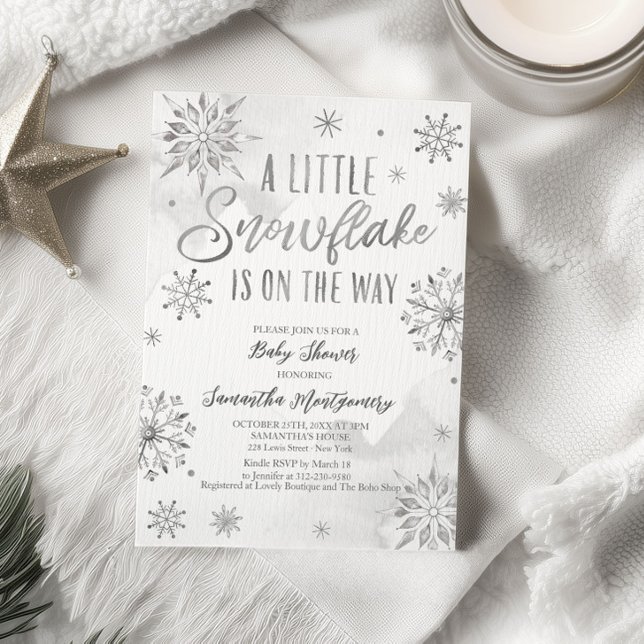 En liten snöflinga Baby Shower Budget Inbjudan (Skapare uppladdad)