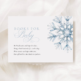 En liten snöflinga Blå Baby Shower Böcker för Bebi Tilläggskort