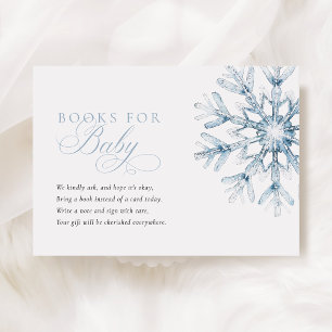 En liten snöflinga Blå Baby Shower Böcker för Bebi Tilläggskort