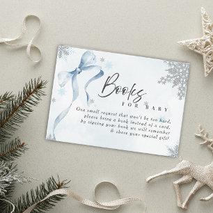 En liten snöflinga blå glitter-babyshower tilläggskort