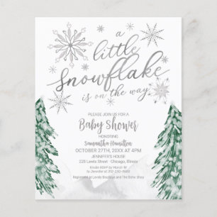 En liten snöflinga Budget Baby Shower-inbjudan