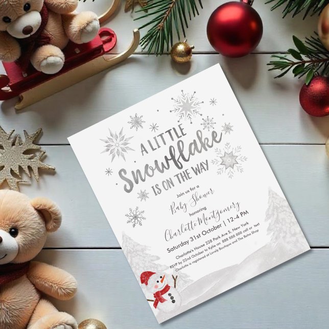 En liten snöflinga Budget Baby Shower Inbjudan (Skapare uppladdad)
