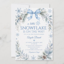 En liten snöflinga dammig blå vinter baby shower