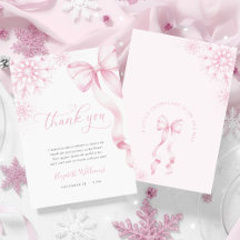 En liten snöflingor Rosa Bow Baby Shower