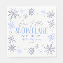 En liten snöflingor Vinter Blue Baby Shower