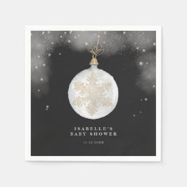 En liten snöflingor Vinter Nattbabystövel Pappersservett