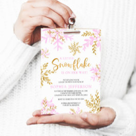 En liten snöflumma är på väg att bli en babyskugga inbjudningar