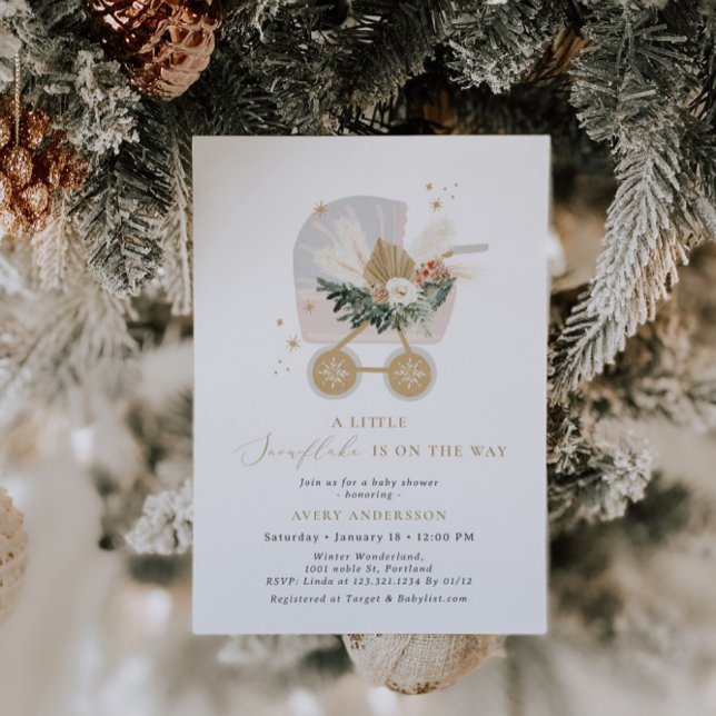 En liten snöflummel är på väg att bli en liten bab inbjudningar (Skapare uppladdad)