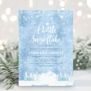 En liten snöflummel Snowflake Sprinkle Winter Boy Inbjudningar