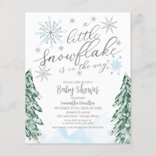 En liten snowflake-budget-inbjudan till babyvisnin