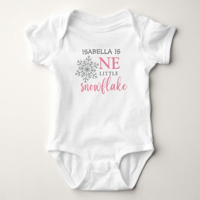 EN LITEN SNOWFLAKE FÖRSTA BIRTHDAG T SHIRT (Framsida)