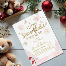 En liten snowflake Rosa Baby Shower