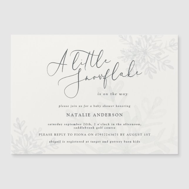 En liten snowflingduschinbjudan (Framsida)