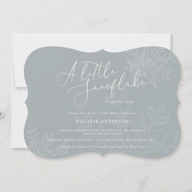 En liten snowflingduschinbjudan (Framsida)