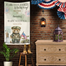 En liten soldat Boy Nalle Baby Shower
