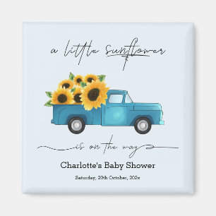 En liten solros är på väg Baby Shower Magnet