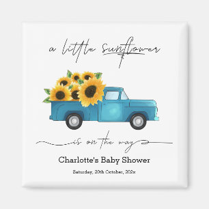 En liten solros är på väg Baby Shower Magnet