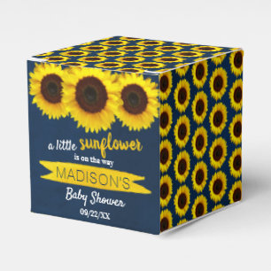 En liten solros är på väg! Baby Shower Presentaskar