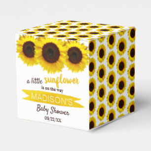 En liten solros är på väg! Baby Shower Presentaskar