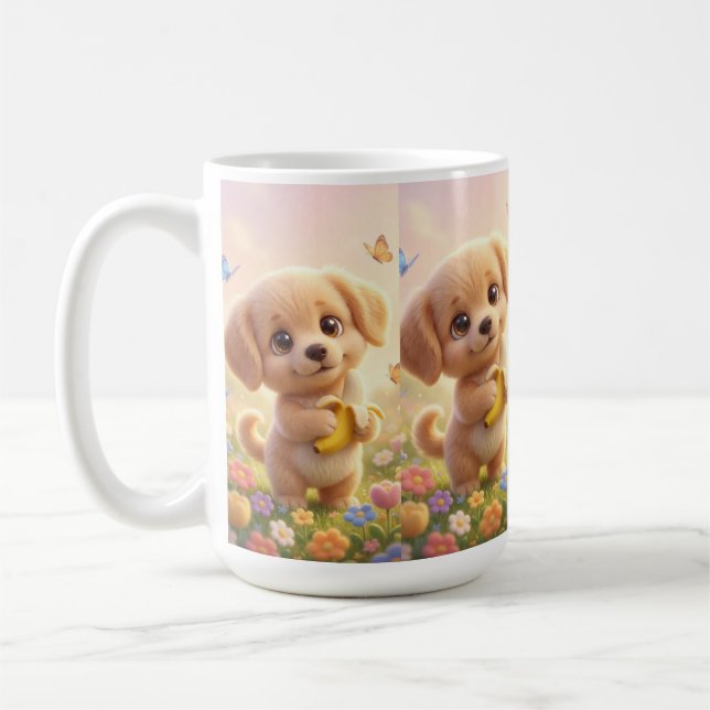 En liten solsken och en banan kaffemugg (Vänster)