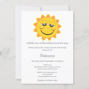 En liten solstråle baby shower inbjudningar