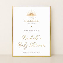 En liten solstråle Baby Shower Välkomstskylt Party