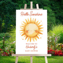 En liten solstråle Boho Baby Shower Välkomstskylt