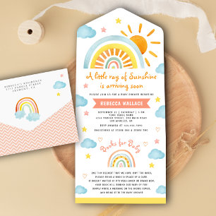 En liten solstråle Boho regnbåge Baby Shower