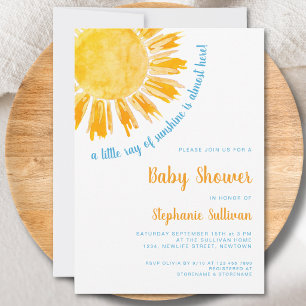 En liten solstråle pojkens baby shower inbjudningar