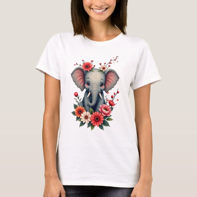 En liten sommar: baby-elefanten t shirt (Framsida)
