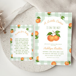 En liten söt citrus gröna böcker för bebis kort