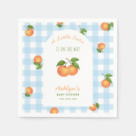 En liten söt citrusblå baby shower servetter