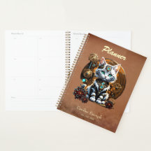 En liten, söt kattunge i en steampunk stil.