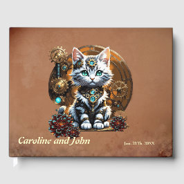 En liten, söt kattunge i en steampunk stil. gästböcker