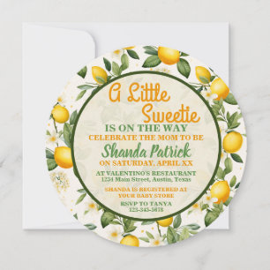 En liten söt lemon tema baby shower inbjudningar
